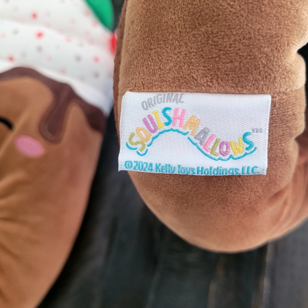 New Squishmallows Sivi Hot Cocoa Latte Christmas Plush Slippers Women's Size 9 - Picture 2 of 4